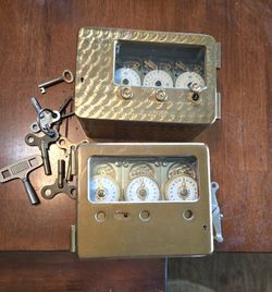2 Antique Bank Vault Door Time Locks Yale & Mosler $250 ea