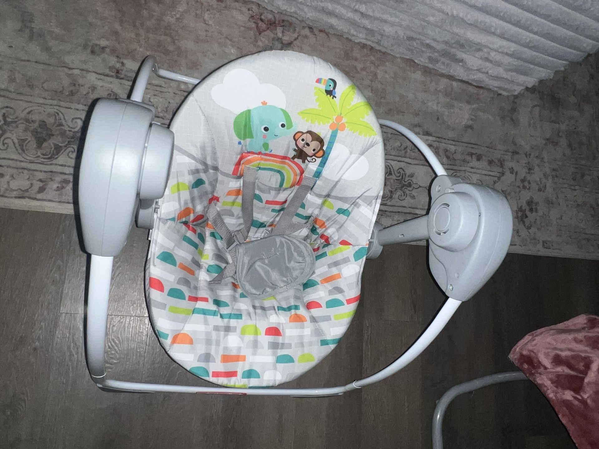 Bright Stars Playful Paradise Portable Contact Baby Swing With Toys