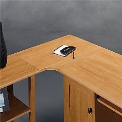 Realspace Dawson Corner Connector To Create L-Shape Desk, 3/4"H x 28 1/4"W x 29 1/4"D, Canyon Maple