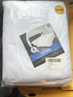 New CalKing Flat Sheets - 6 - Soft Brushed Microfiber Fabric - Shrinkage & Fade Resistant Top Sheets