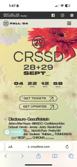 CRSSD SUNDAY TIX