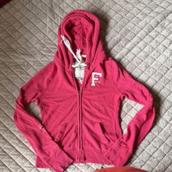 Abercrombie And Ditch Hot Pink Zip Up Hoodie