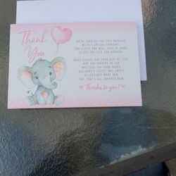 Brand New Pink Thank You Cards 