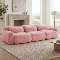 Durham 114" Modular Plush Sectional Sofa with Ergonomic Design and Throw Pillows