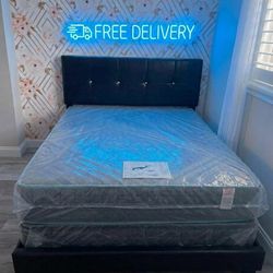 QUEEN size bed frame with mattress new diamond headboard platform bed with mattress queen free delivery