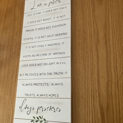 “Love is Patient” Wooden Wall Hanging by Hartworks, Roaring Brook Art Company Inc.