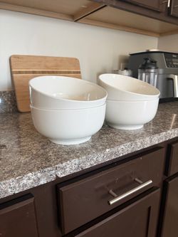 White Ceramic Bowls Set of 4