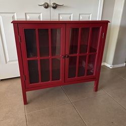 Cute Red 2 Door Cabinet