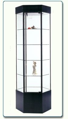 Lighted Hexagonal Display Cabinet