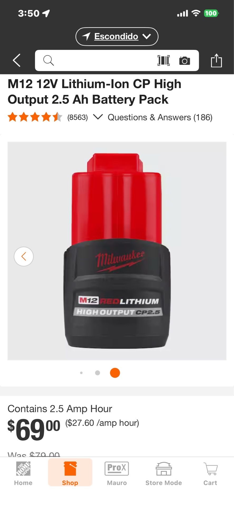 Milwaukee M-12 high output 2.5 New