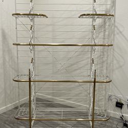 Shelving Storage Bakers Rack With Brass Details