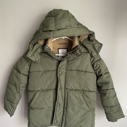 Gap Kids Boys Size Small 6/7 Winter Puffer Jacket Coat Sherpa Lined Heavy Duty Warm 