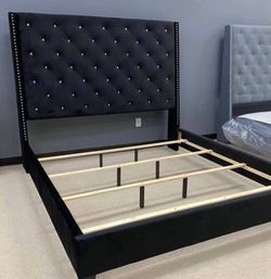 Black king size bed frame