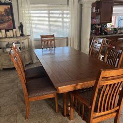 Dinning Table 6 Chairs 84x42x31 H