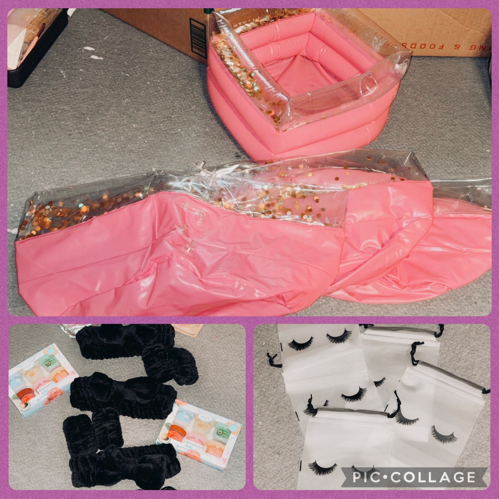 Pink Inflatable Pedicure Spa Bowls