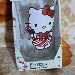 Hello Kitty Christmas Drinking Glass