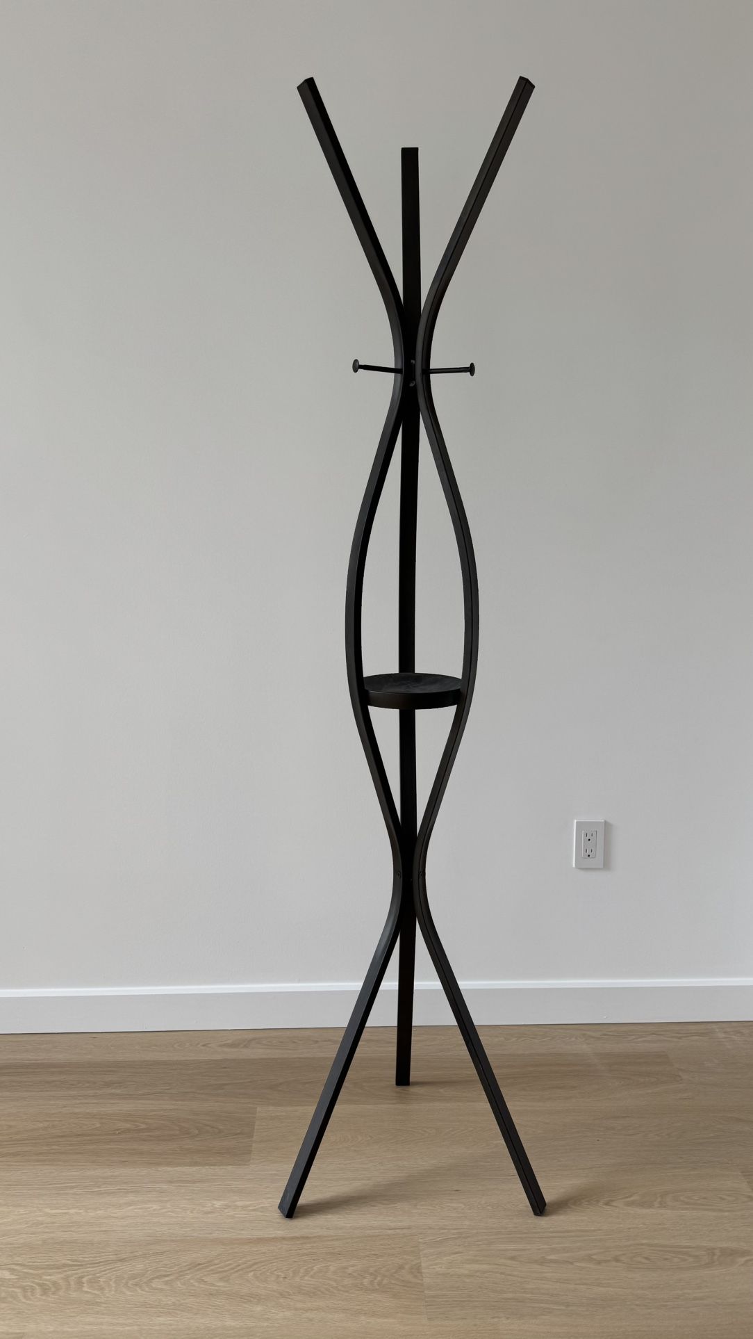 Crate Barrell Mid Century Modern Coat Rack With Key Dish