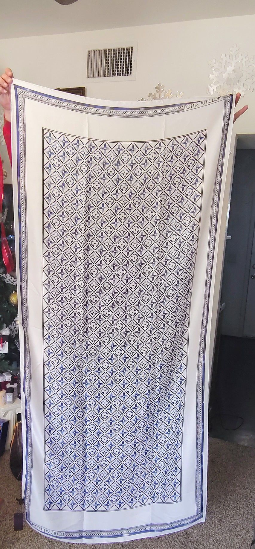 Louis Vuitton Monogram Flower Tile Square Scarf