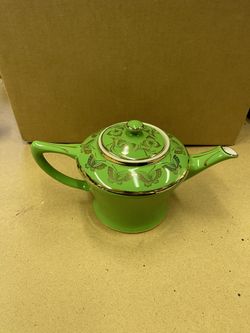 Super Cool Green And Gold Teapot 