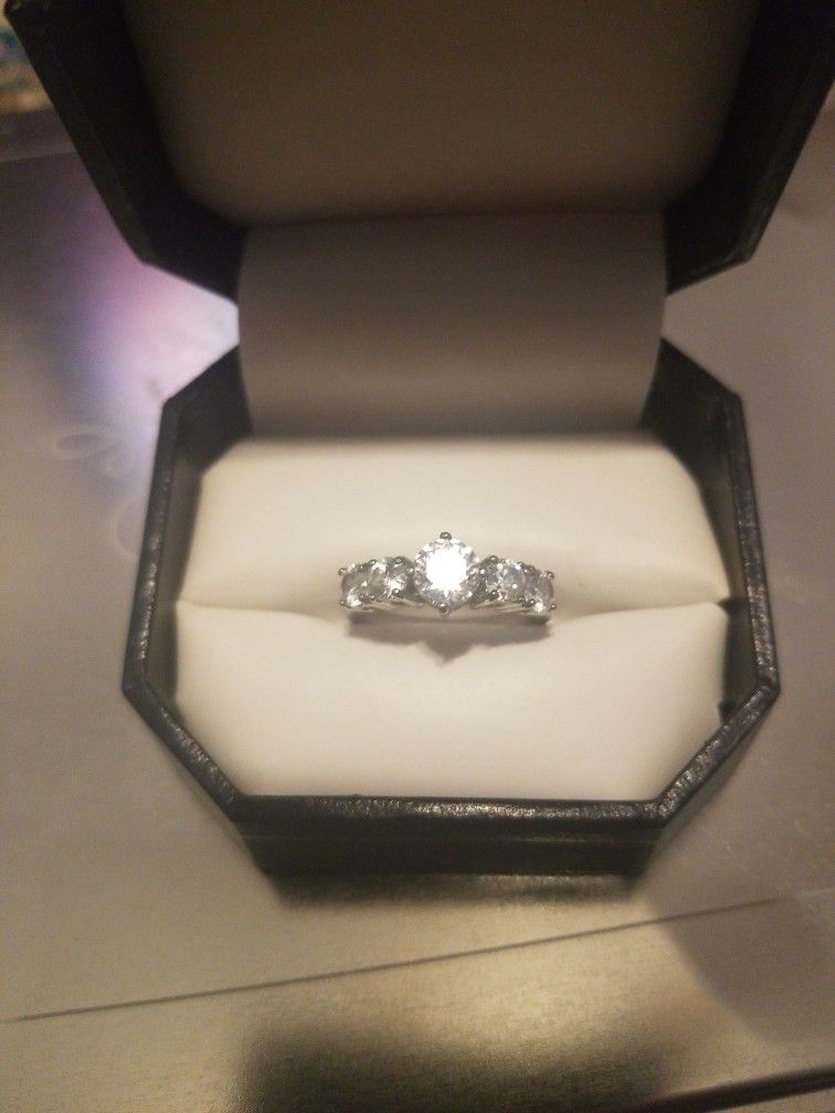 Sterling silver Cubic Zirconia Engagement Ring