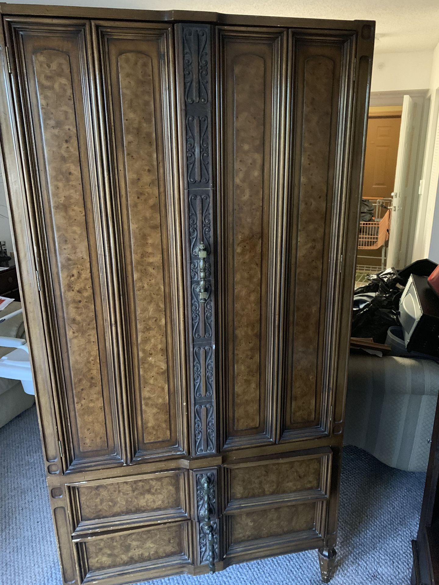 Antique wooden armoire