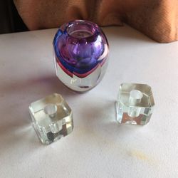 Glass Deco Candle Holders (3)