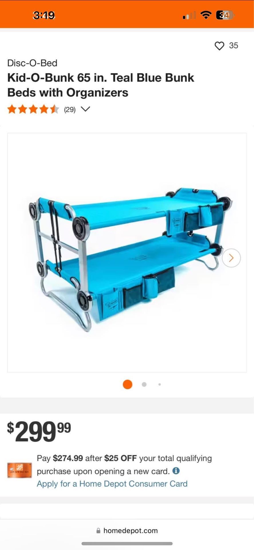 Disco Portable Bunk Bed Or Single Use