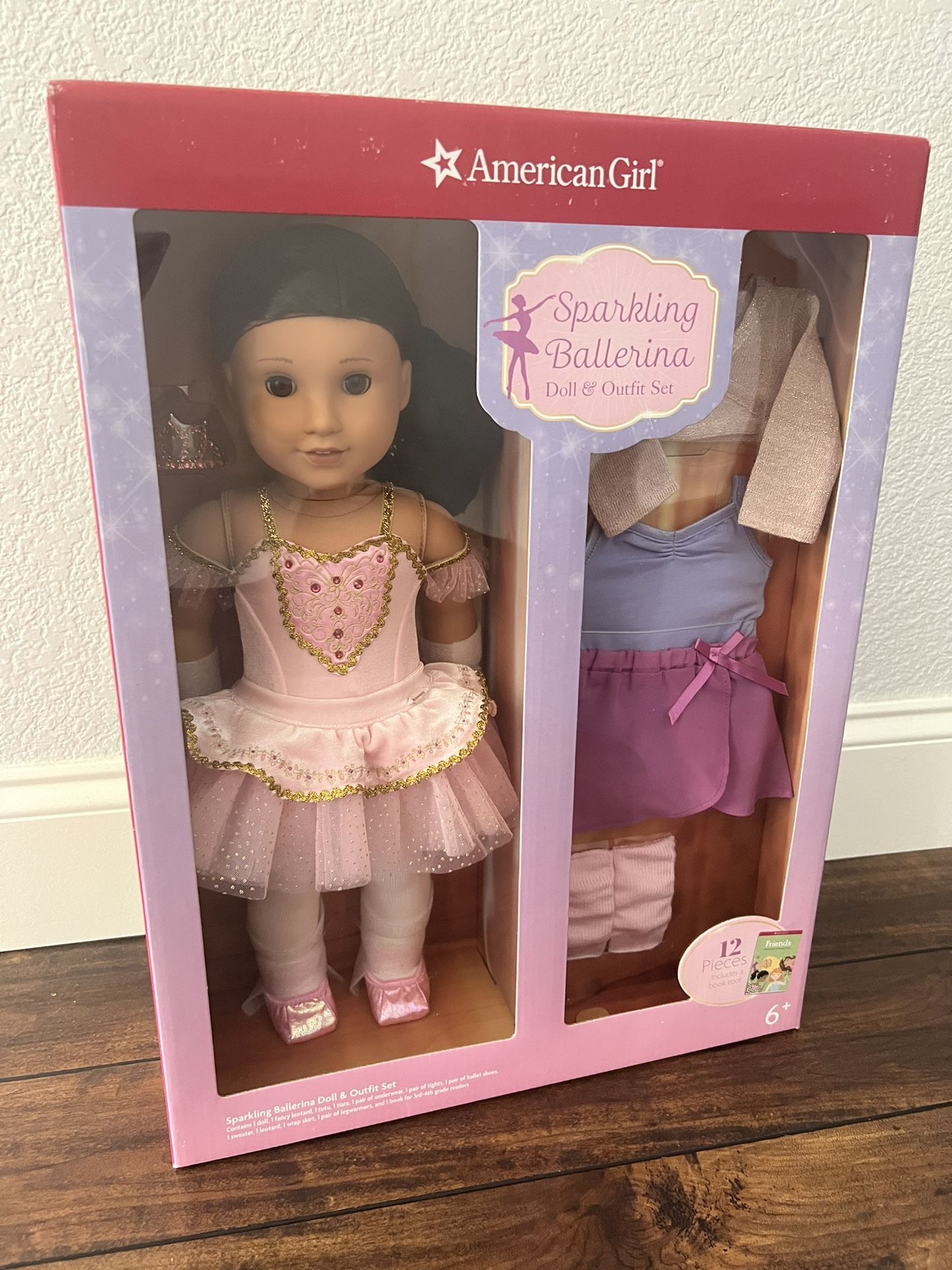 American Girl Sparkling Ballerina Doll & Outfit Set 12 Pieces fancy leotard tutu tiara leg warmer