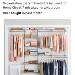 Rubbermaid Configurations Deluxe Custom Closet Kit 4-8 Ft. Adjustable Metal Wire Shelving