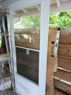 white screen door