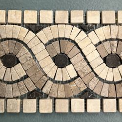 Tumbled Marble Mosaic Tile Boarder 