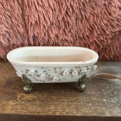 decorative porcelain miniature clawfoot bathtub