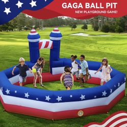 Gaga Ball Pit Inflatable 15FT with Built-in Air Blower, Portable Gagaball Cou...
