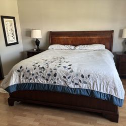 King Size Solid Wood Bed Frame and Box Spring – Samson International