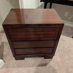 Great Very Clean Condition Solid Wood Brown Nightstand with 3 Drawers by Coaster Fine Furniture 24"