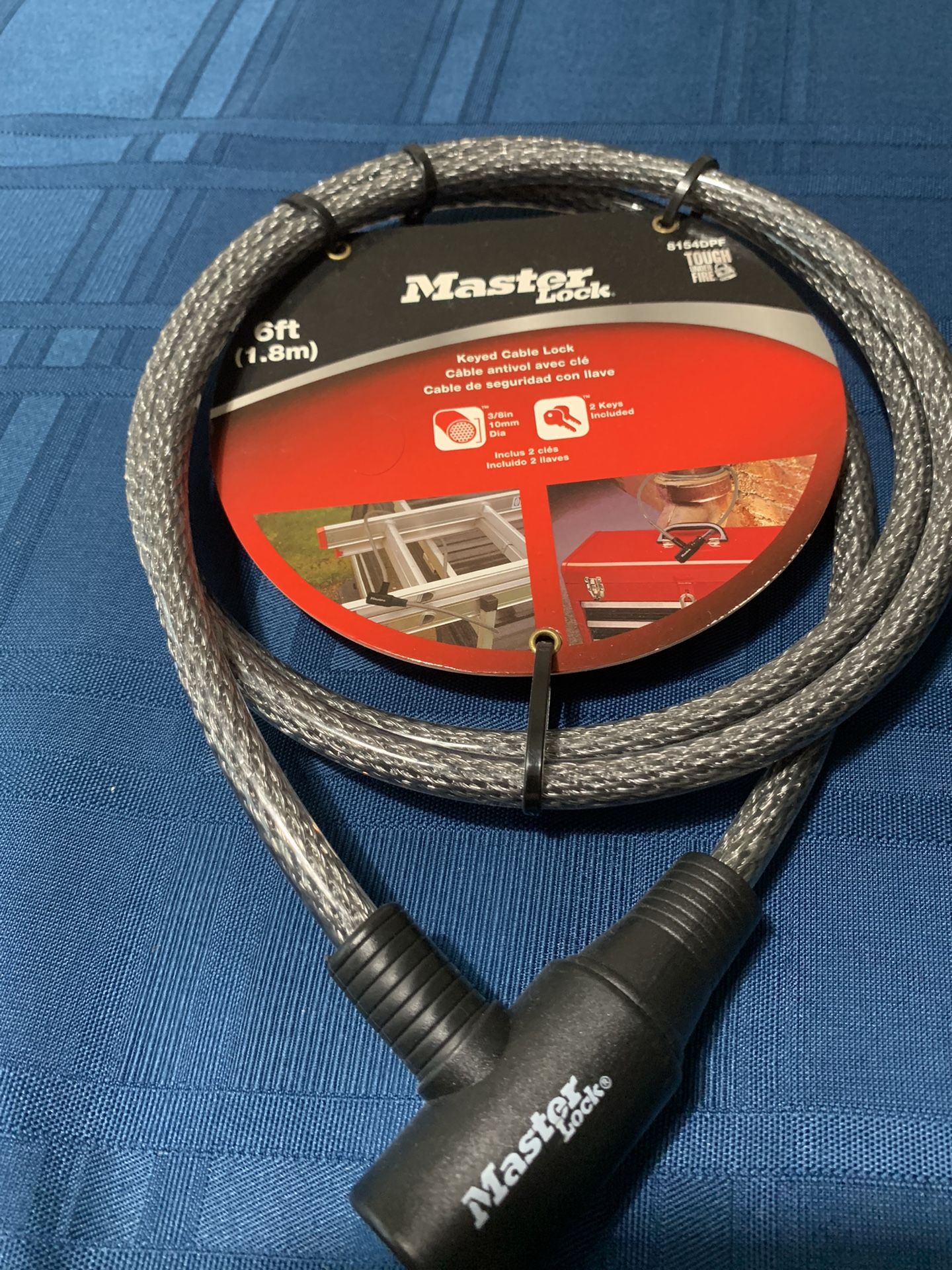 Master Lock 6ft Keyed Cable Lock - Brand New