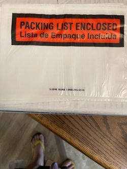 Packing list enclosed envelope