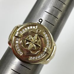 Yellow gold 10k anchor ring 148656-1 