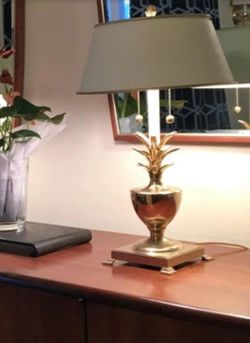 Hollywood Regency Brass Pineapple Lamps