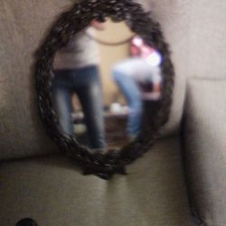 Victorian Style Cast Iron Mirror With