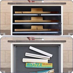 Parchment Paper Foil and Plastic Wrap Dark Wood Organizer for Kitchen Drawer