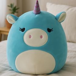 8” Squishmallow Ace the Blue Unicorn – Excellent Condition