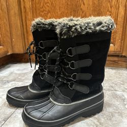 Women’s Waterproof Snow Boots, Suede Size 7