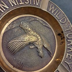 Vintage Austin Nichols Wild Turkey brass ash tray