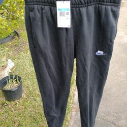 New Nike Sportswear Club Fleece Men Size M Black Sweatpants