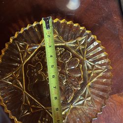 Vintage Retro Colored Glass Plate And Dish