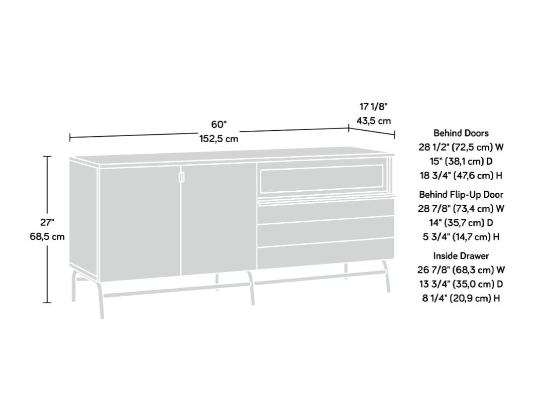 Oak Finish Sideboard Cabinate Storage Display Table Shelf Buffet Table