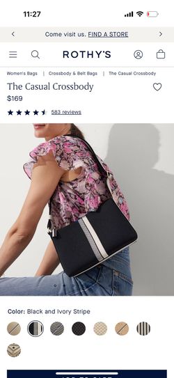 Rothy’s The Casual Crossbody Black Ivory NWOT