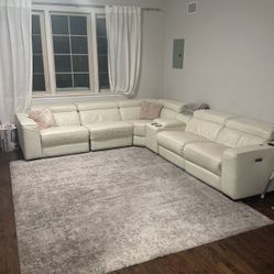 White Leather Sectional