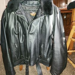 Leather Harley Davidson Police Jacket